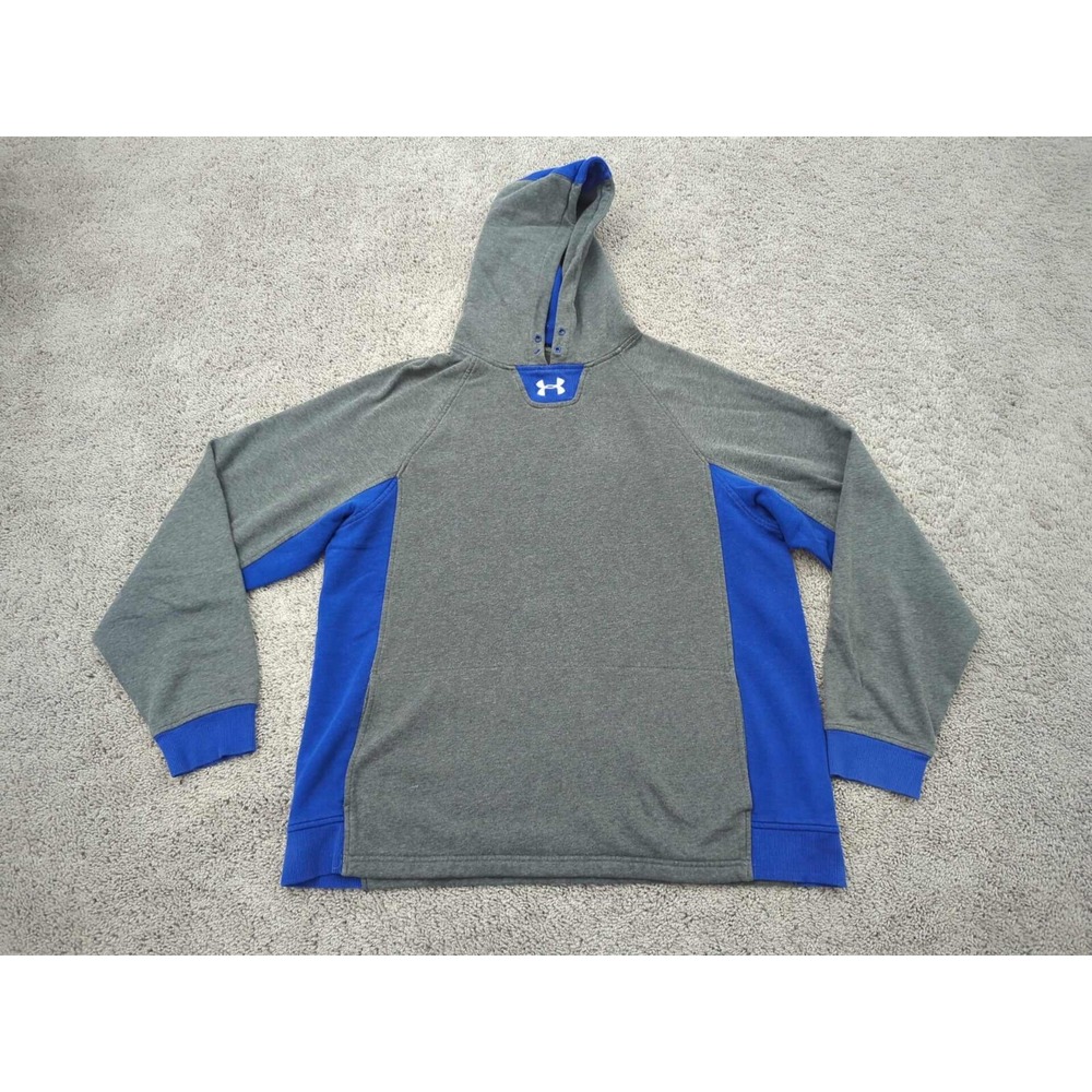 Under Armour Pullover Hoodie Mens Large Gray‎ Goldgear Loose Logo Athletic